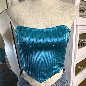 Fashion Nova Sequin Strapless Top